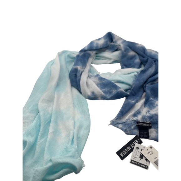 Steve Madden Two-Tone Tie-Dyed Scarf, OS, Blue - Picture 10 of 11
